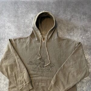 Outdoor Life Mens XL Gray Deer Graphic Pullover Hoodie Sweatshirt Country Nature